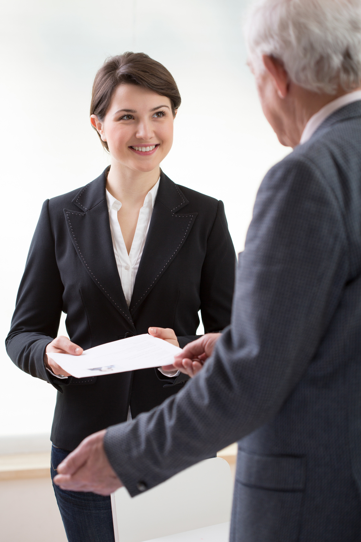 Woman with curriculum vitae