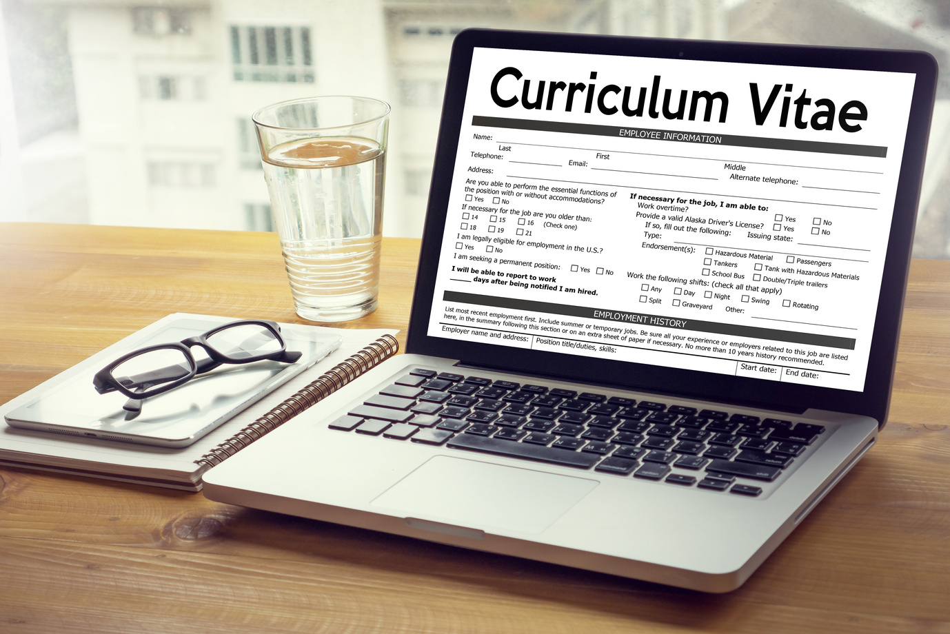 CV - Curriculum Vitae (Job interview concept with business